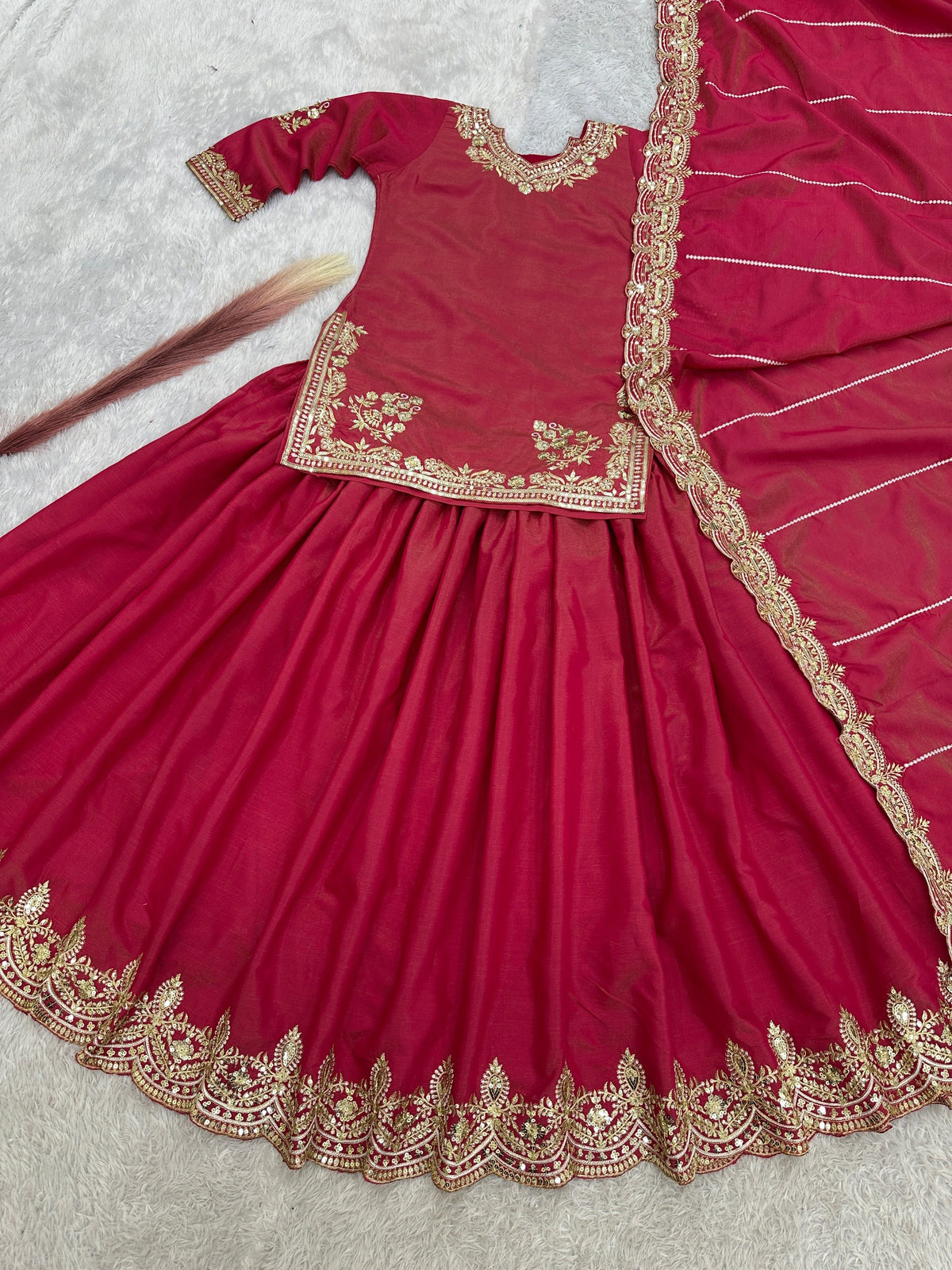 Fab Zone Beautiful Top - Lehenga With Embroidery And Sequins Work