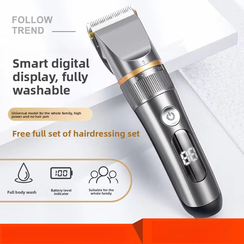 Waterproof Hair Clipper with LED Display