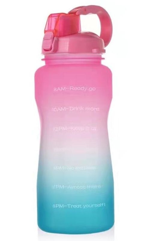 Large Capacity Water Bottle Gradient Fitness Sports Water jug With Time Marker