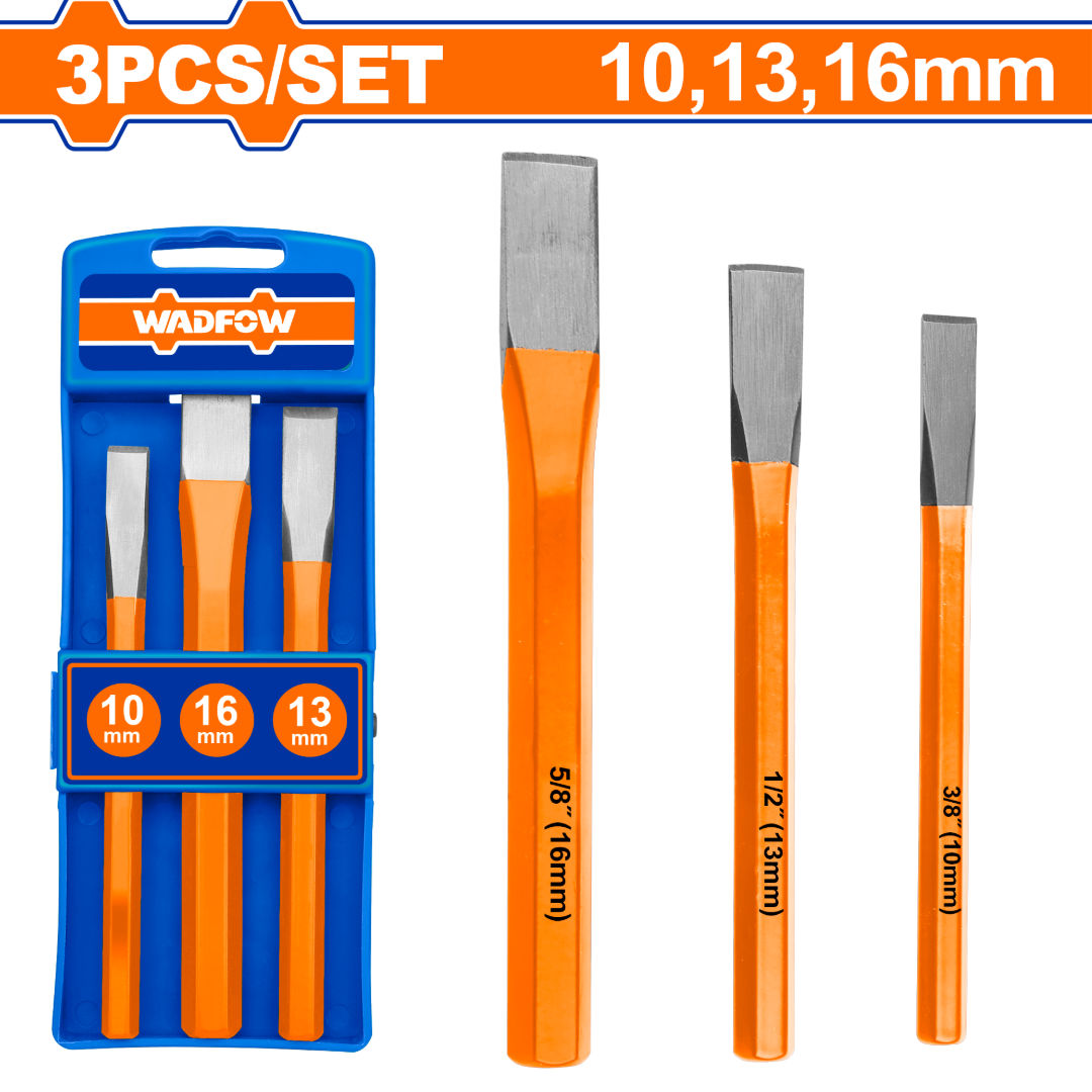 WADFOW 3 Pieces Cold Chisel Set, 40CR steel