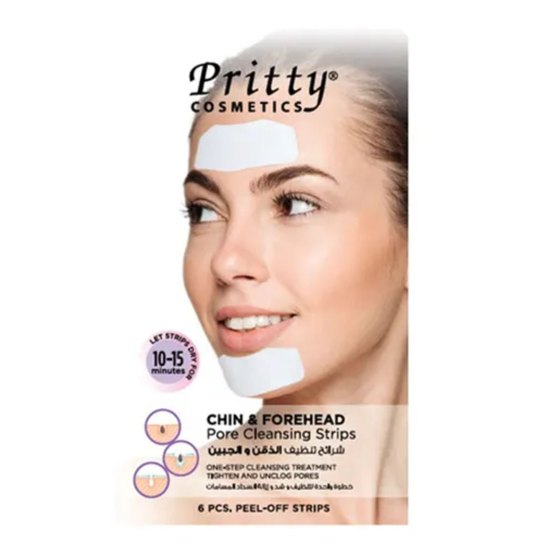 Pritty Chin & Forehead Pore Strips, 6pcs, Pack