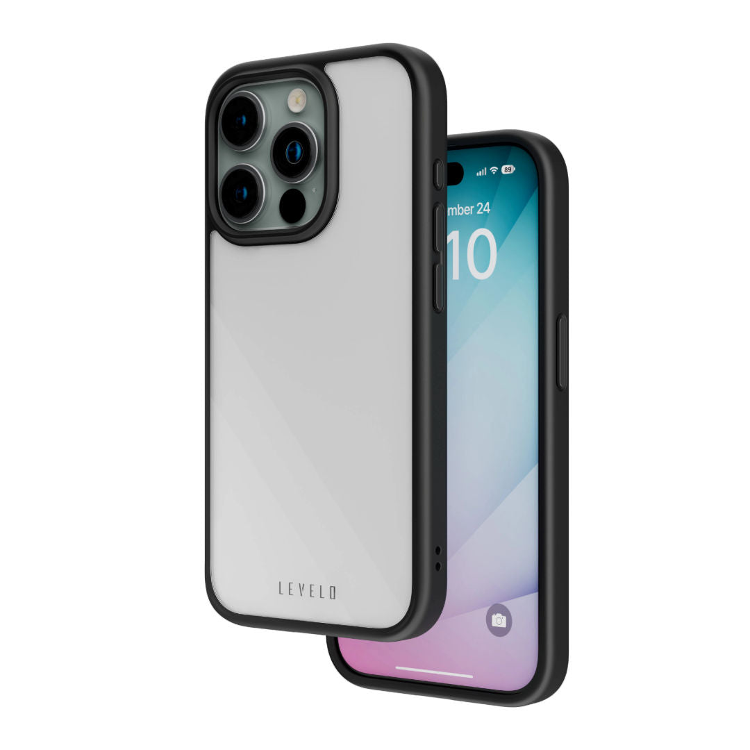 Levelo Solo Case For iPhone 15 Pro/15 Pro Max, Clearview Technology, Hybrid Construction