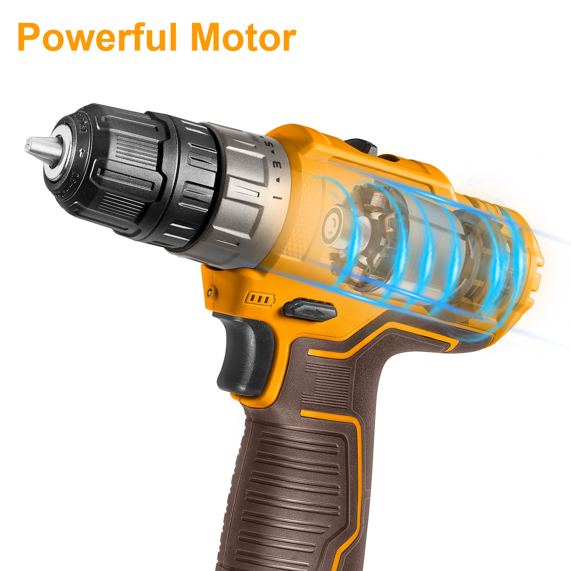 INGCO 12V Cordless Impact Drill Kit, 20Nm, 2-Speed with USB-C Batteries & Carry Case