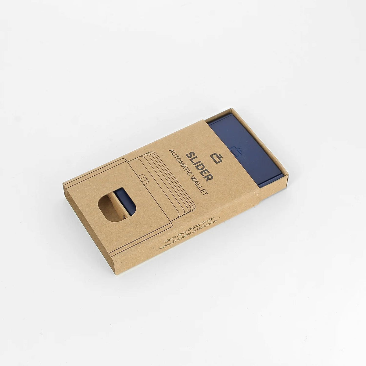 Ogon Automatic Slider Card Holder, Navy Blue