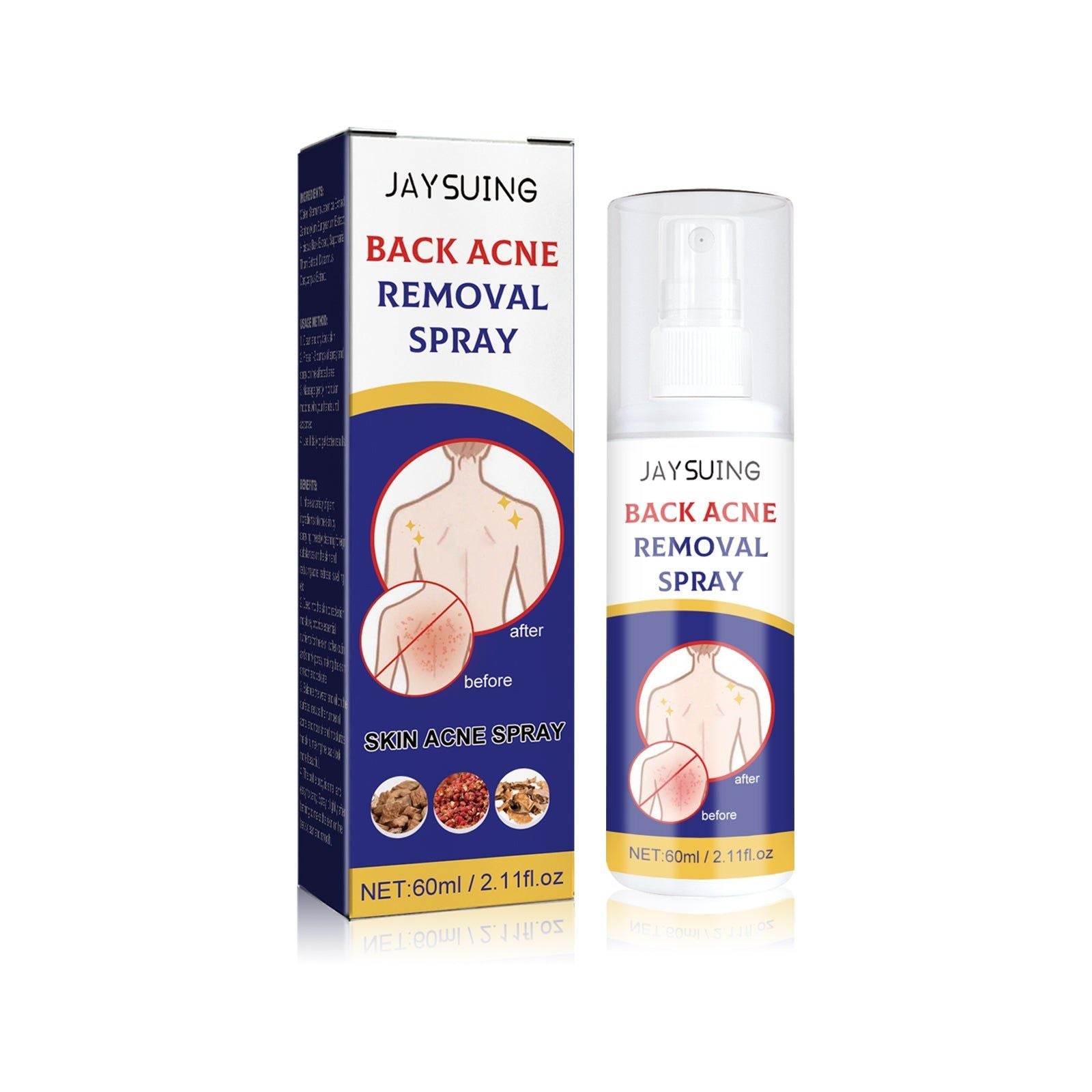 Back Care Spray Fade Acne Marks Soft Skin Moisturizer for Clear Back ,60ml