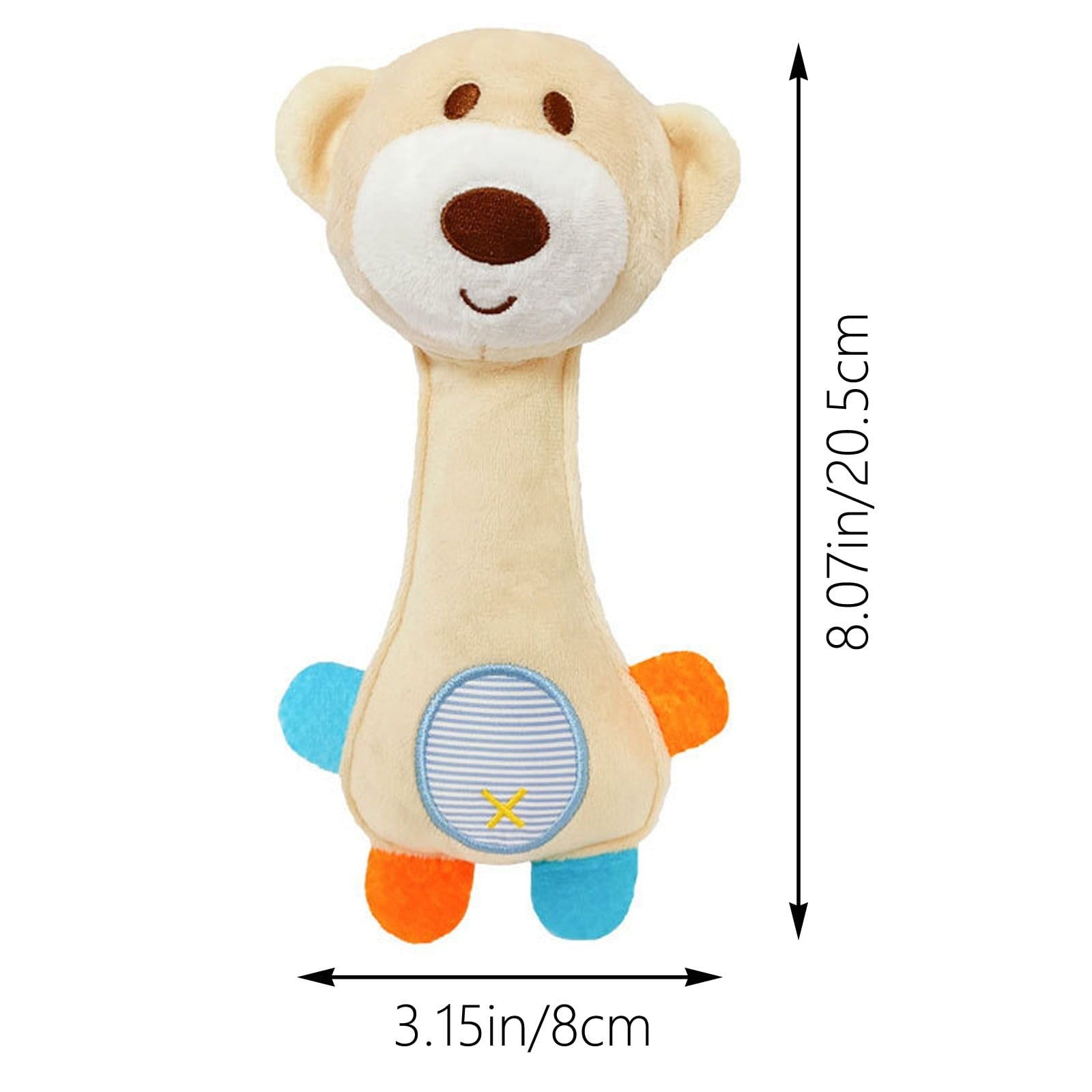 5 Pack Baby Rattle Toy Cartoon Animal Plush Doll Soft Soothing Sensory Toy for Newborns