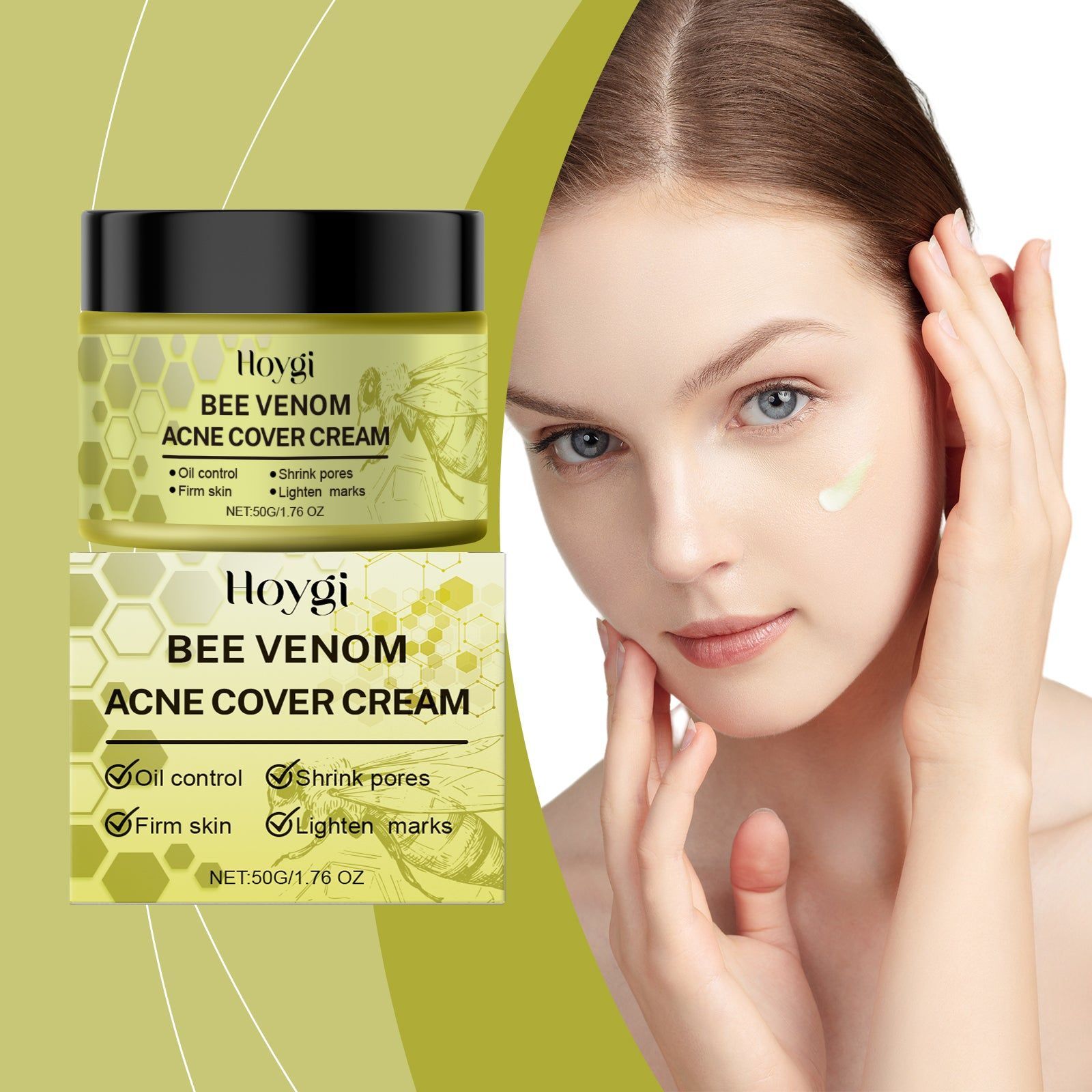 Beesvenom Acne Clearing Cream, Facial Care, Oil Control, Gentle Moisturizer, Sensitive Skin ,50g