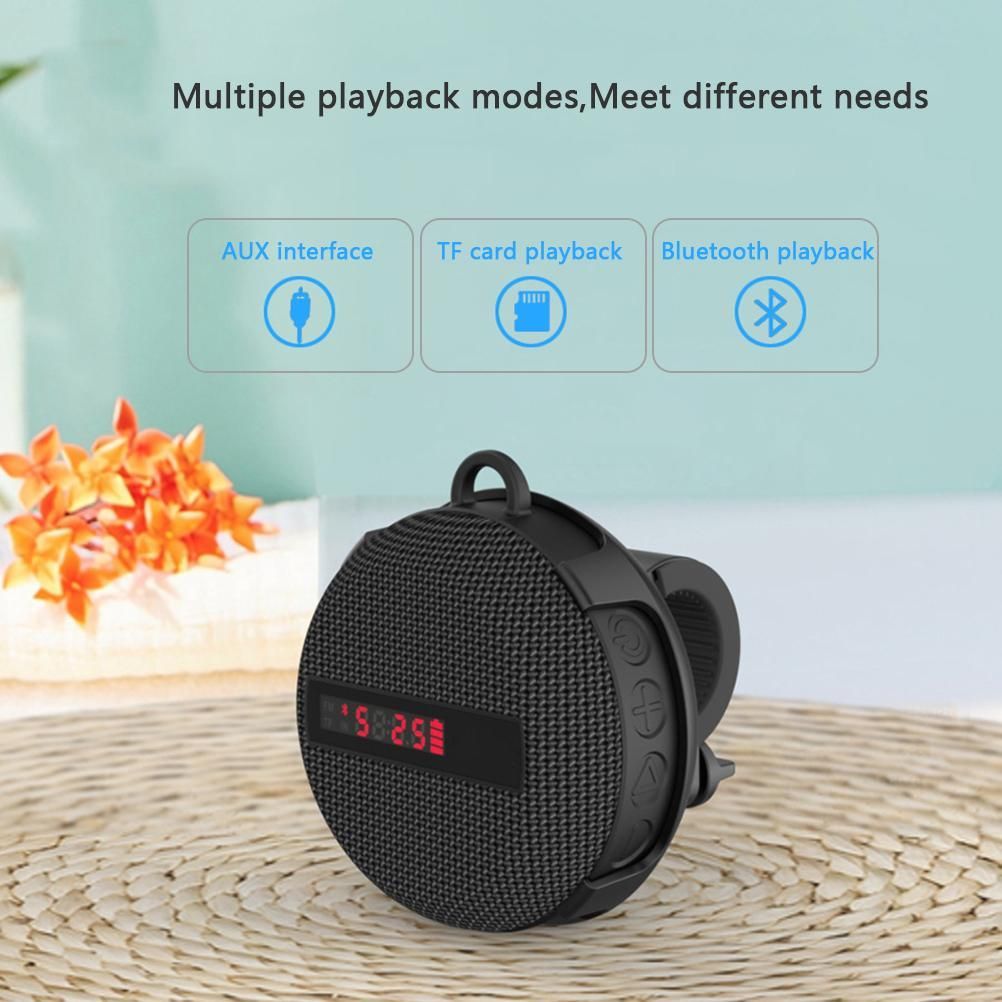 Bike Bluetooth Speaker Waterproof Wireless Loudspeaker With Digital Display