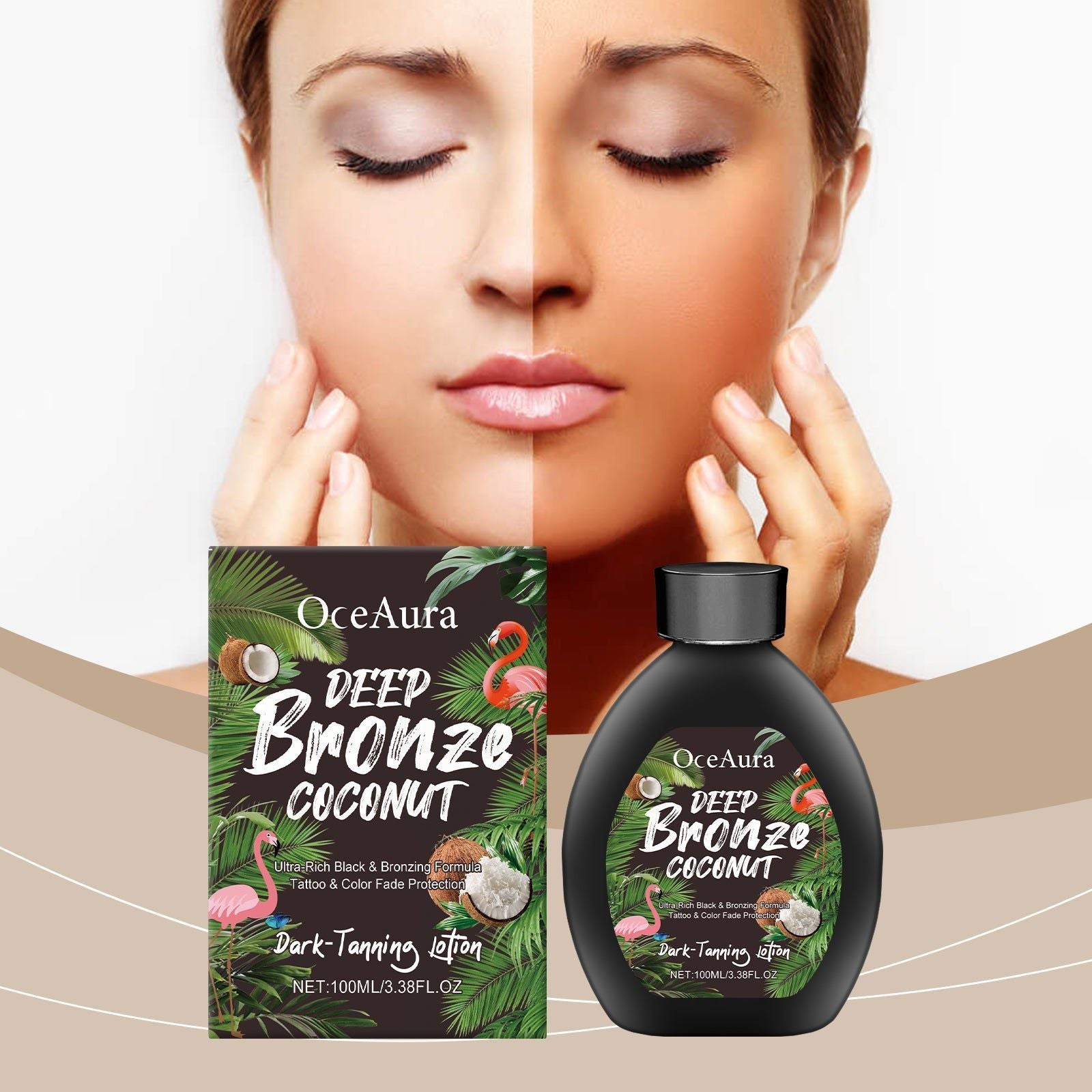 Coconut Black Lotion, Fast Blackening Tanning Bronzer, Moisturizing, Summer Glow ,100ml