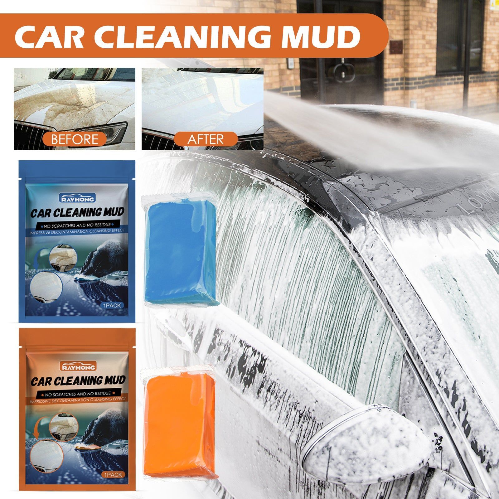 Automobile Clay Lump, Car Detailing Clay Bar, Deep Clean Stains, Shine & Protect ,1pack