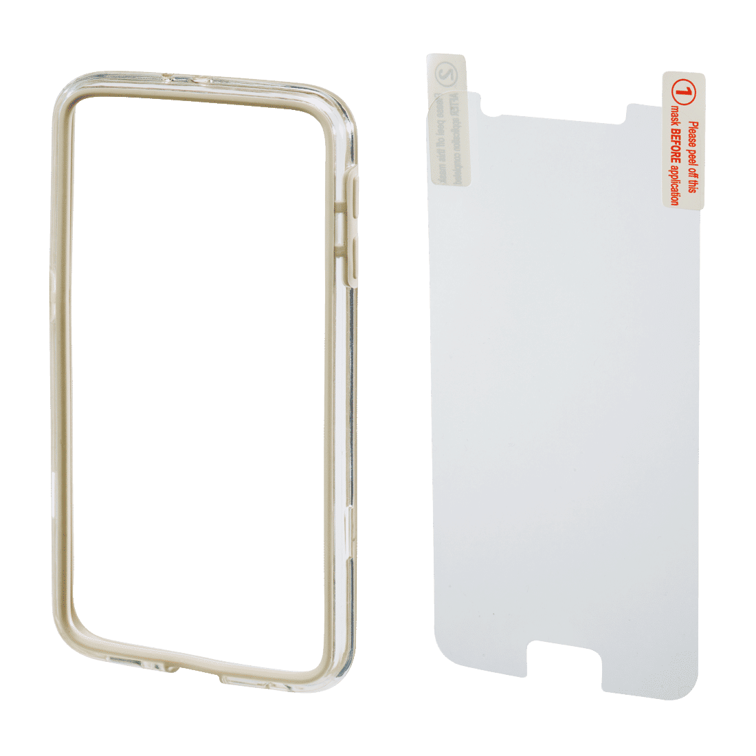 HAMA 136737 "Edge Protector" Cover for Samsung Galaxy S6 + Screen Protector, gold