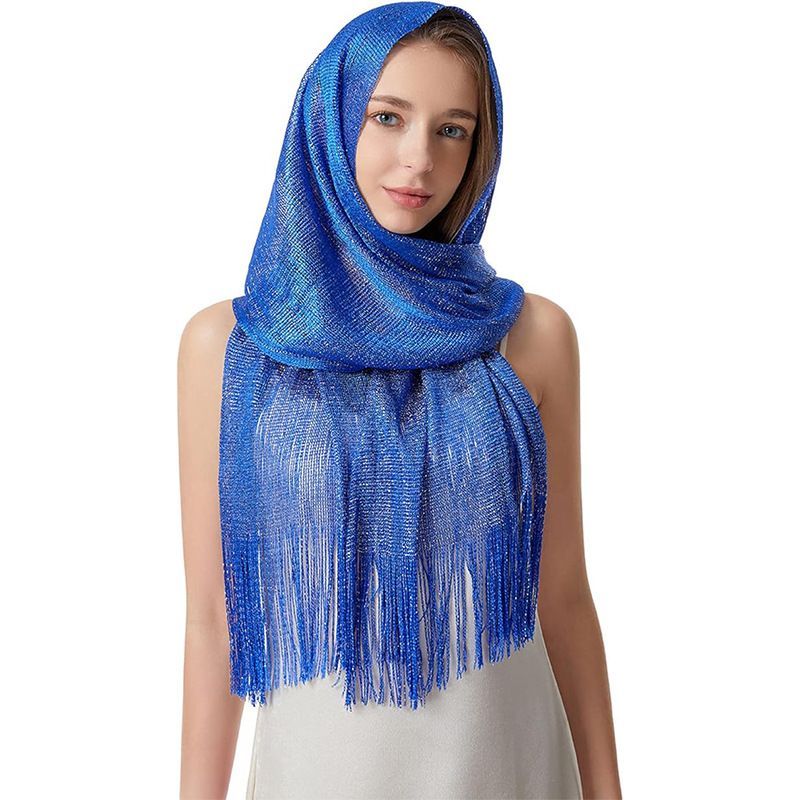 Gold Metallic Shawl Wrap for Women Evening Dress & Wedding