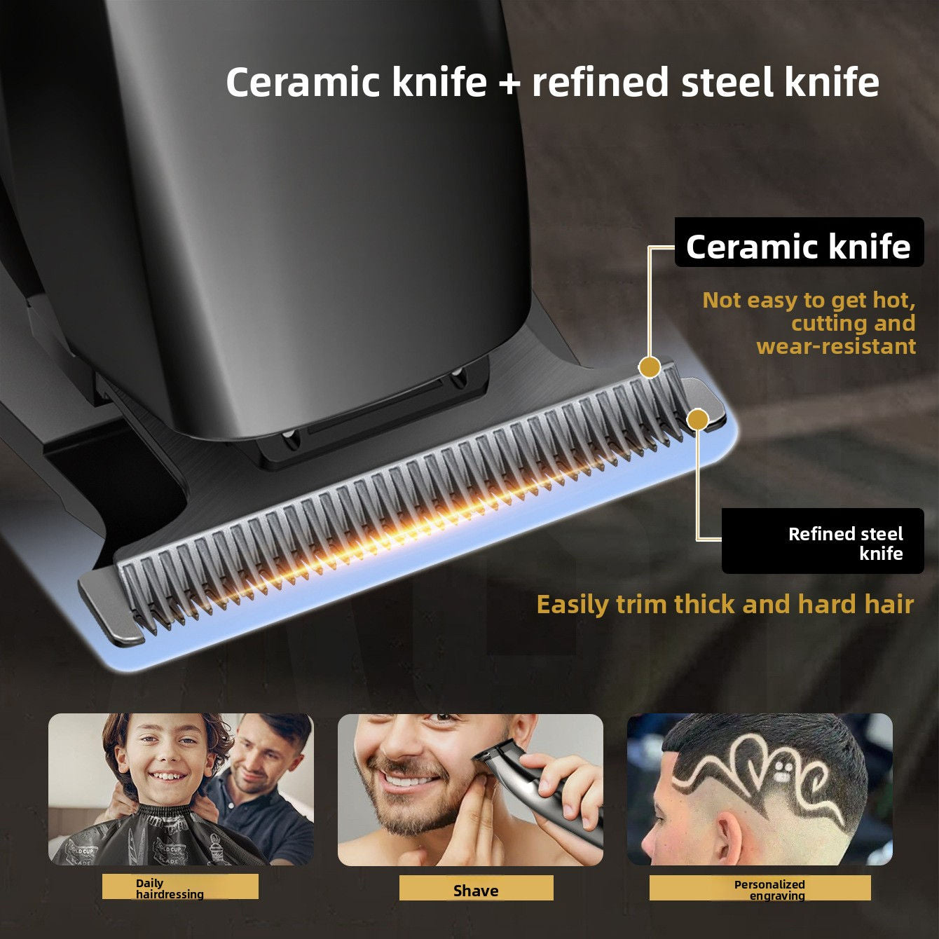 12-in-1 Hair Clipper Trimmer Kit with Ceramic Blade for Men
