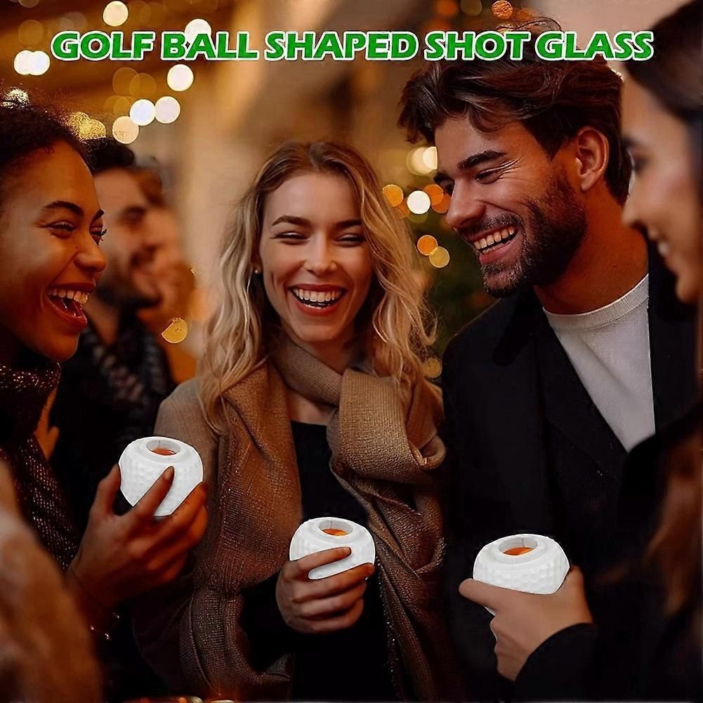 Golf Ball Shot Glasses , 1.5 Oz Golf Ball Shot Glasses with Lid, Create Gifts, Easy to Clean 6 Pack