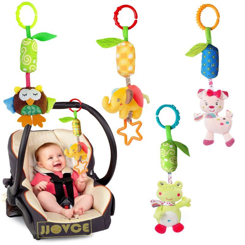 4 Pcs Baby Hanging Rattles Toys Newborn Crib Toys Car Seat Stroller Toys