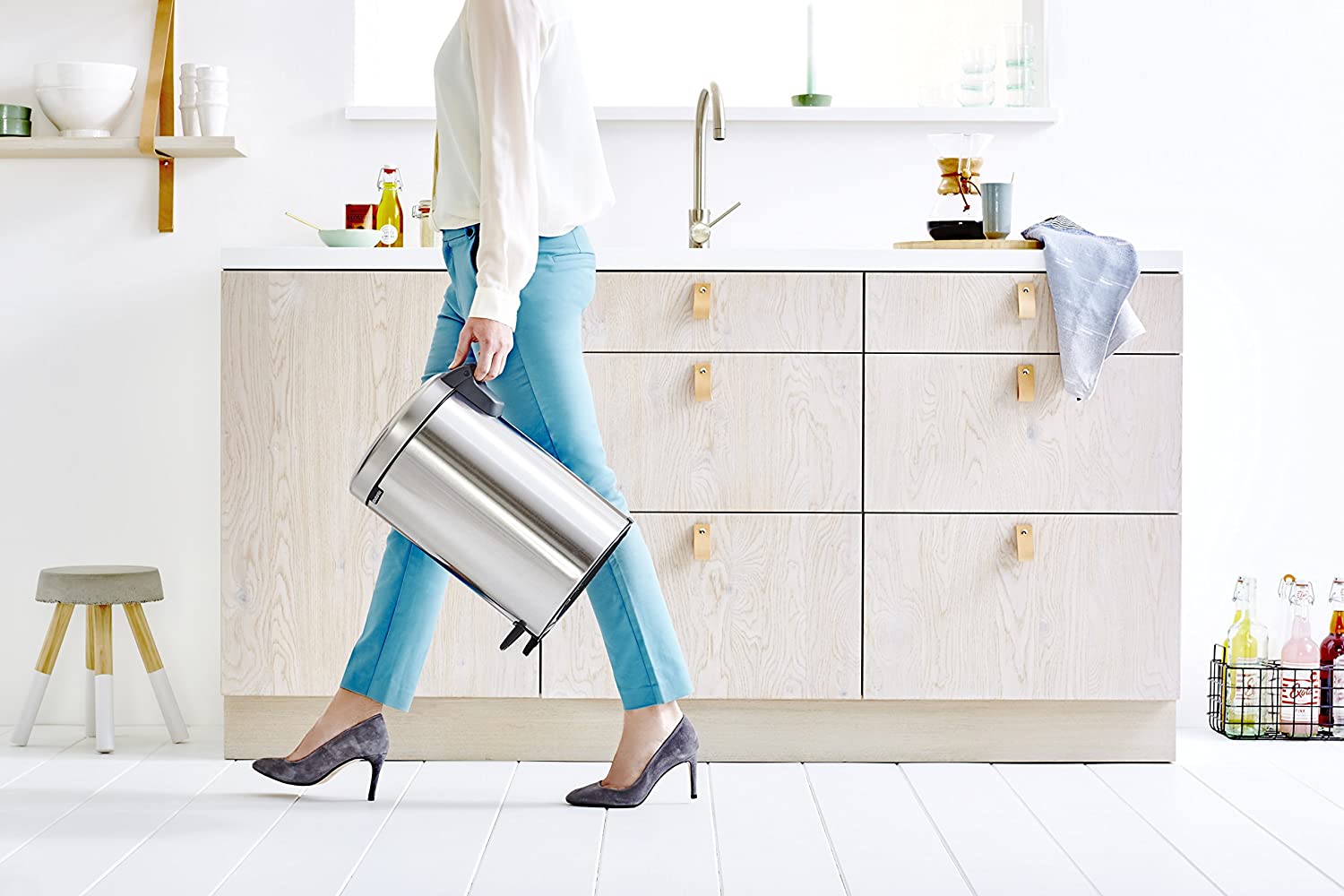 Brabantia 112041 Pedal Bin newIcon with Plastic Inner Bucket, 12 Litre - Matt Steel Fingerprint Proof