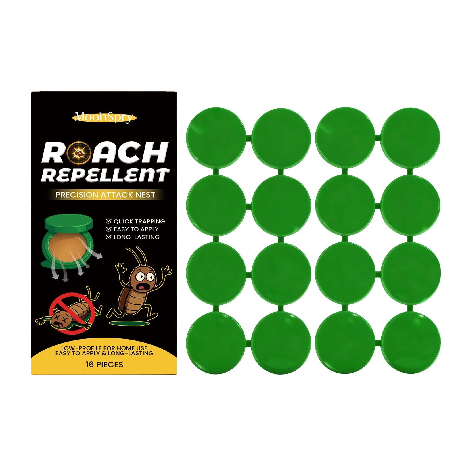 Effective Cockroach Bait Stickers, Indoor Pest Control, Fast Roach Killer ,16pcs