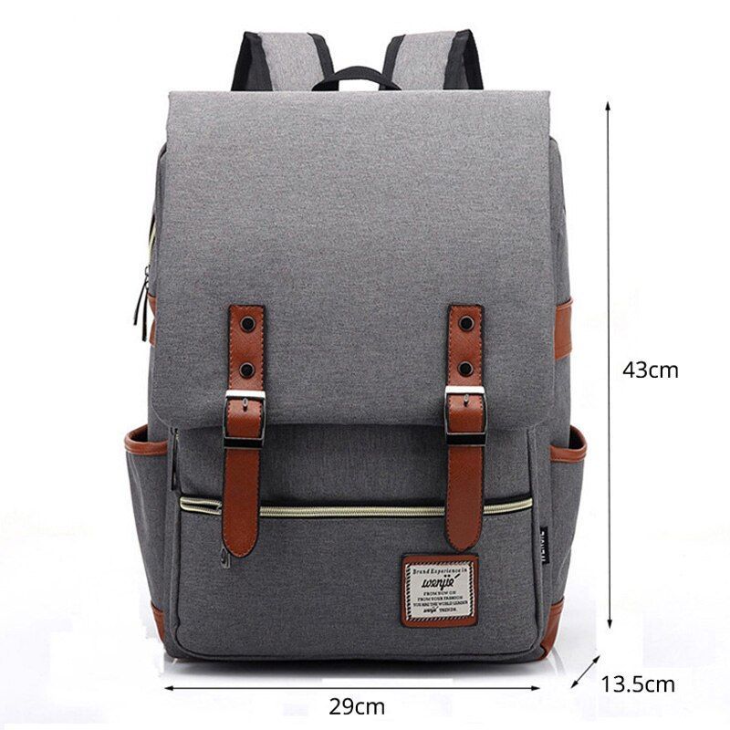 School Backpack Large Capacity Laptop Backpack Canvas Travel Storage Bag Work Knapsack