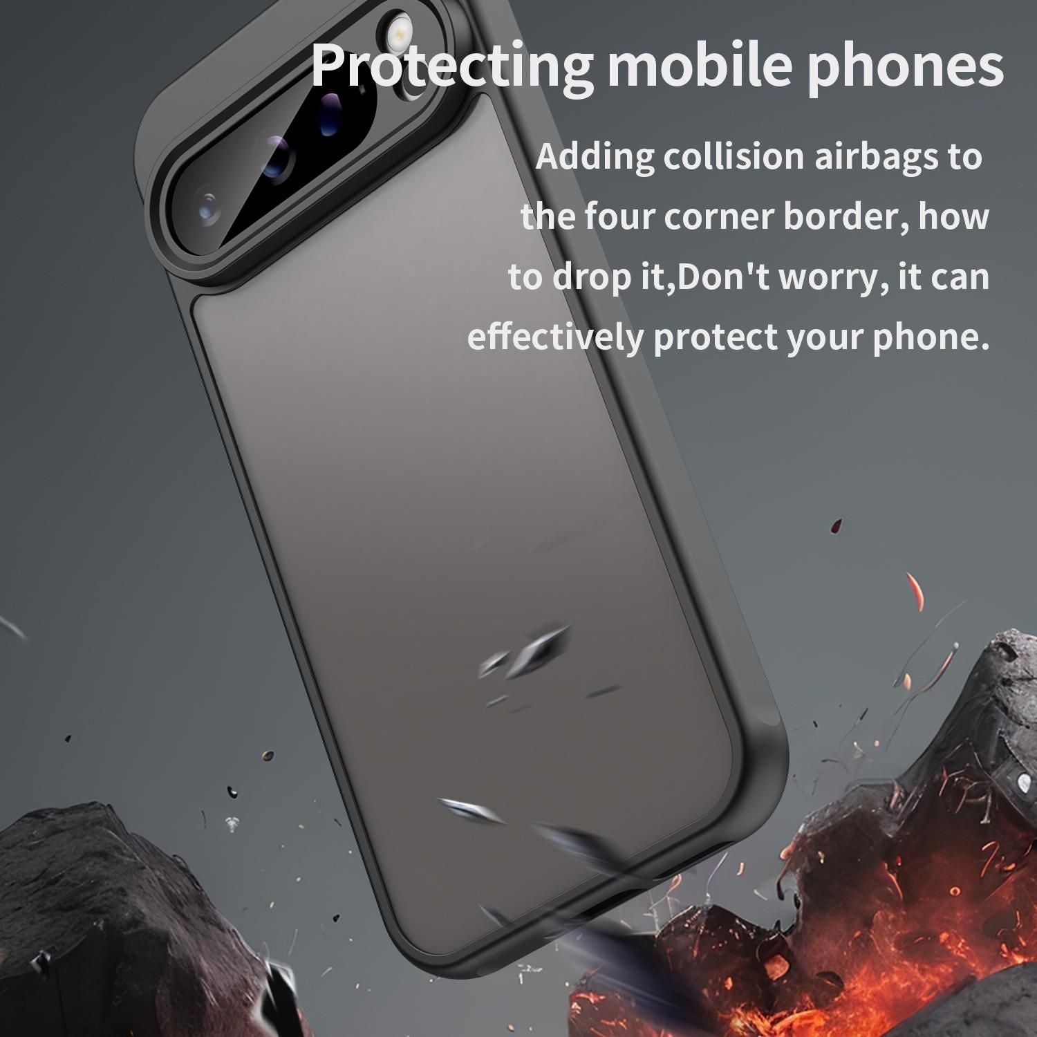 TPU Hybrid PC Frosted Phone Case For Google Pixel 9 Pro XL