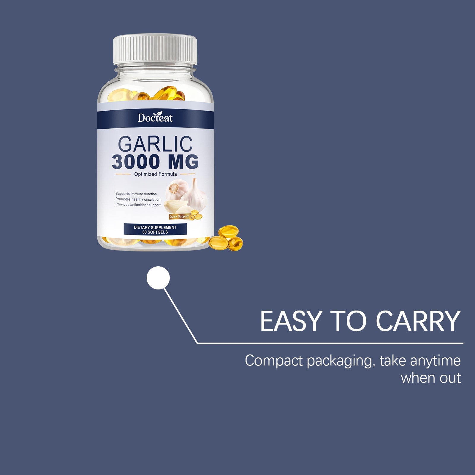 Boost Your Body Care with Garlic Extract Soft Capsules, Daily Health Support ,60 softgels