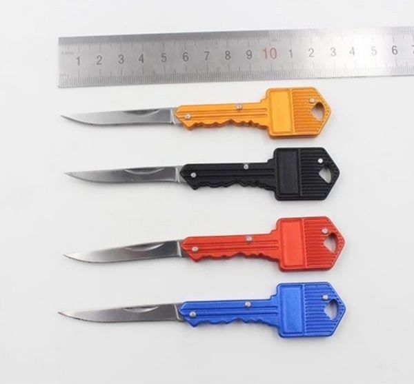 4pcs Mini Folding Key Knives Pocket Knife Keychain Multifunctional Camping Survival Tool