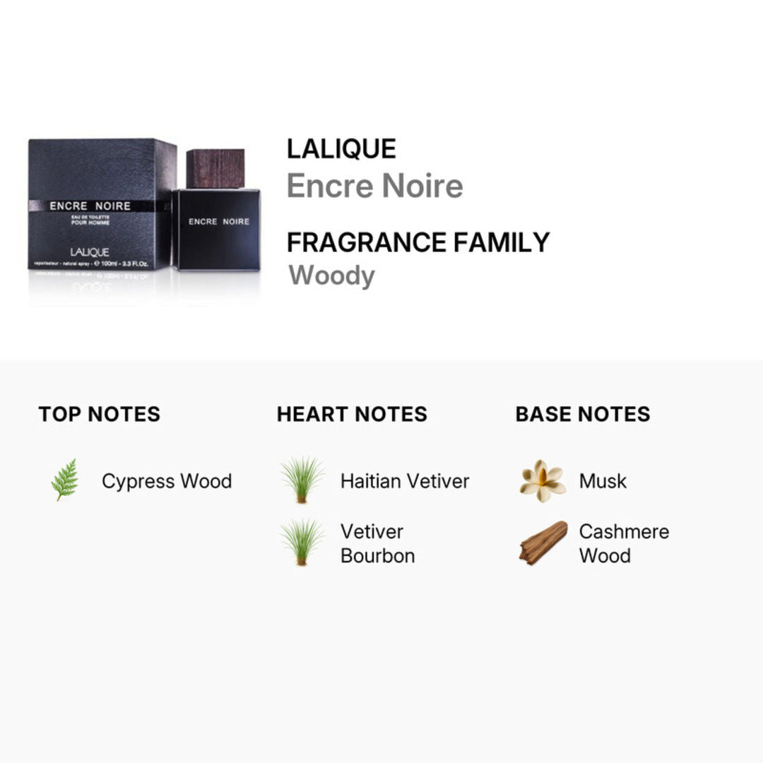 Lalique Encre Noire Eau de Toilette for Men, 100ml