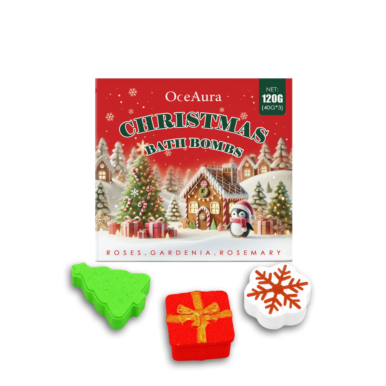 Christmas Bath Ball Set, Body Cleansing, Moisturizing, Relaxing Fragrance ,120g