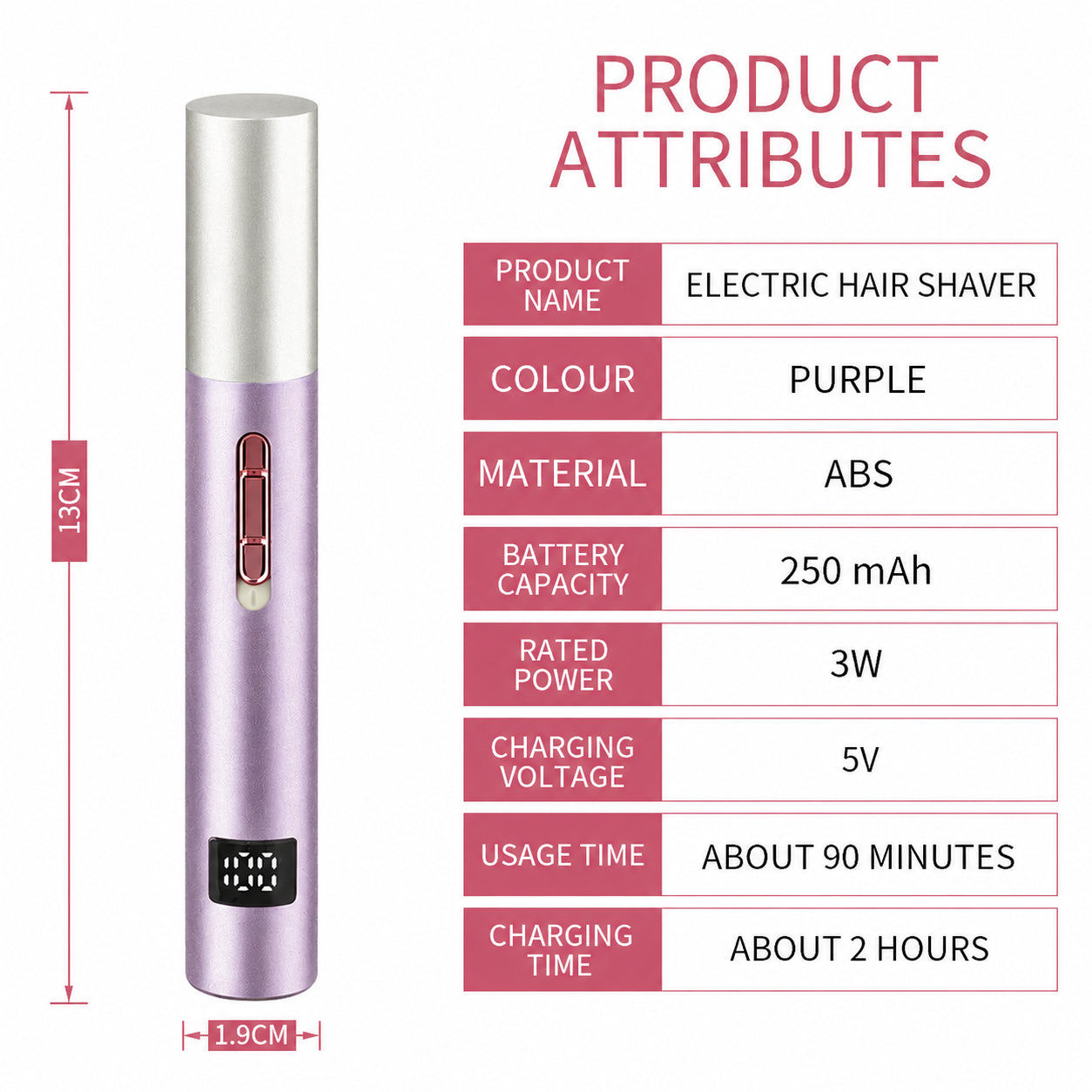 2-in-1 Nose Hair Trimmer with Digital Display