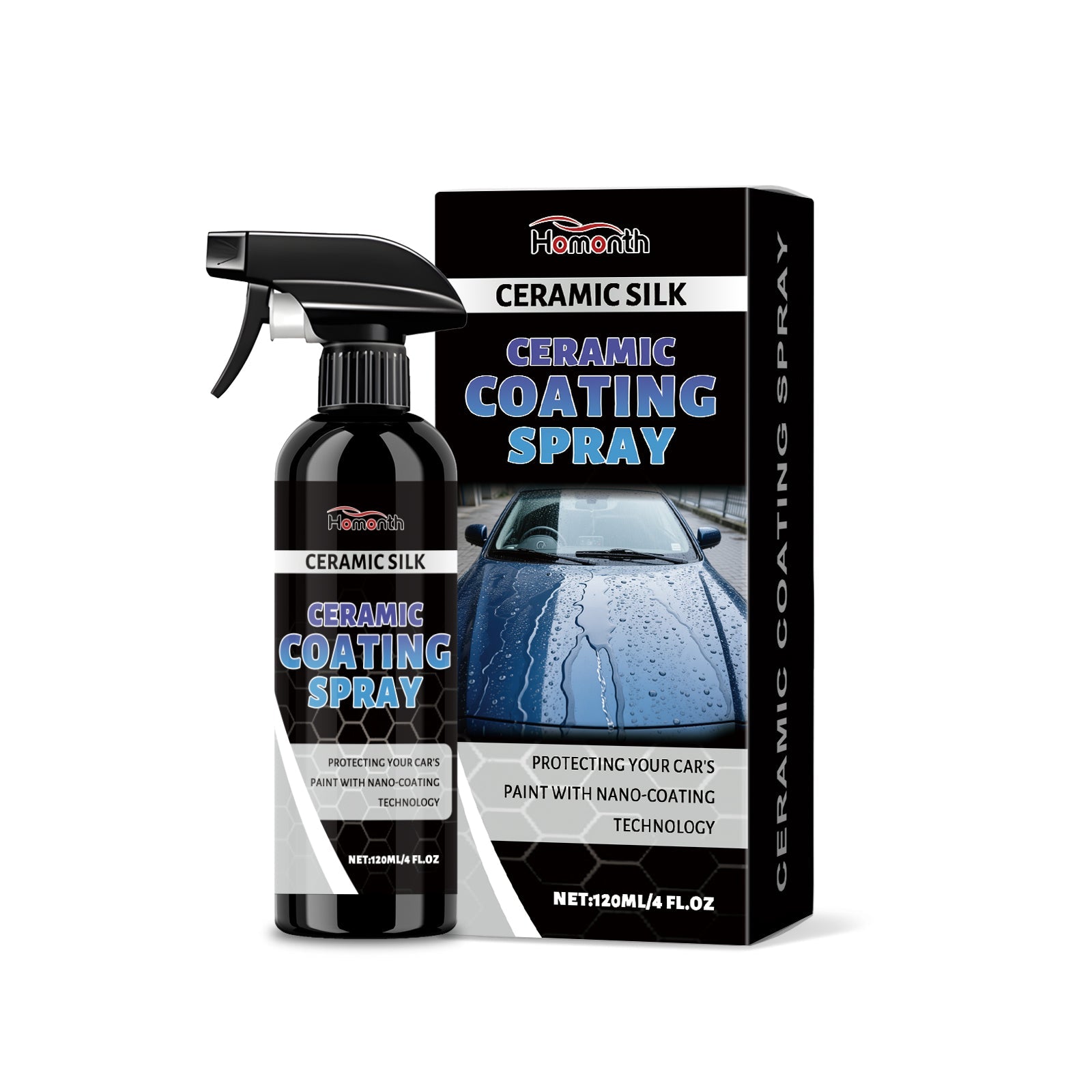 Car Care Ceramic Coating Spray, Anti-Fading, Nano Protection, Shine & Durability ,120ml