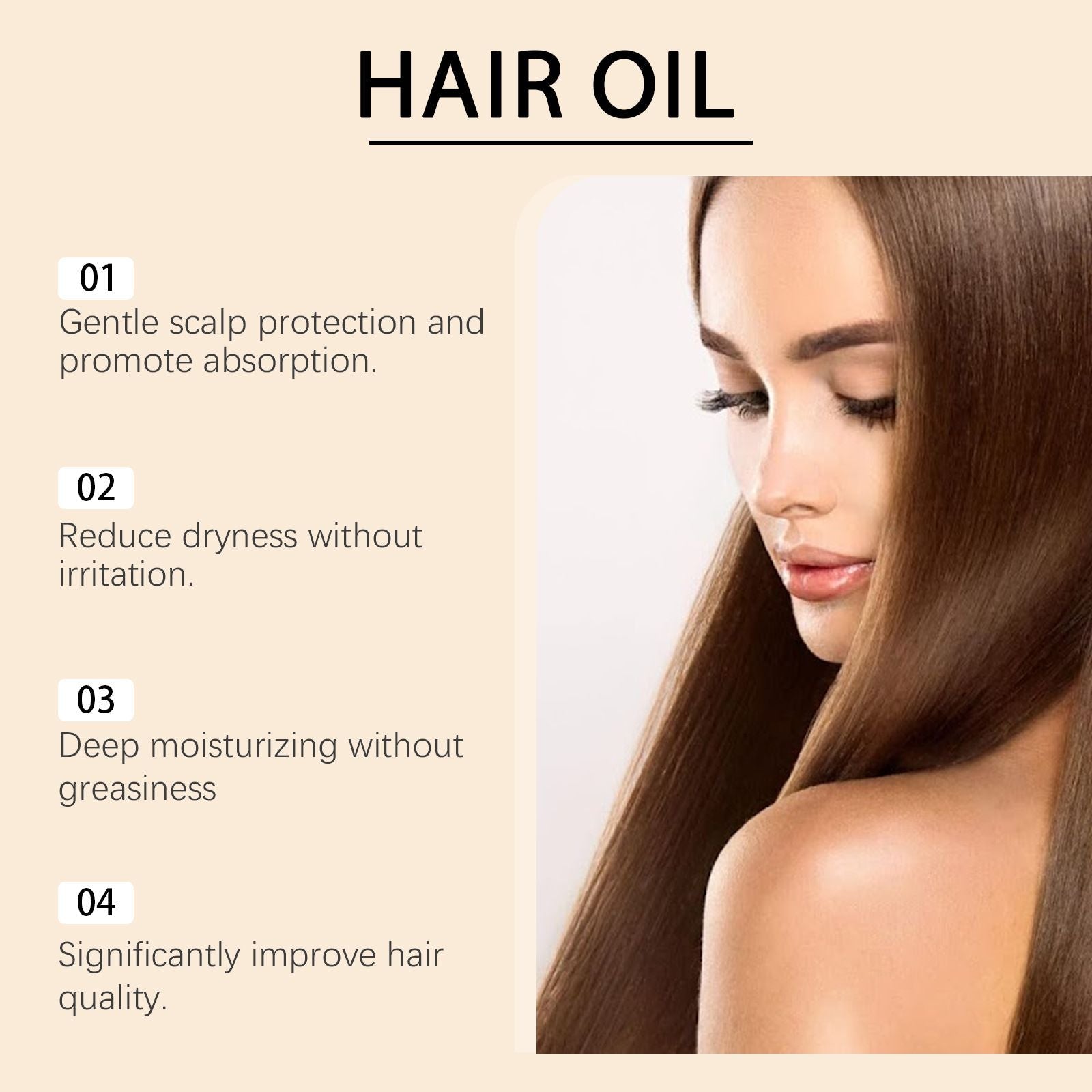 Nourishing Hair Oil for Dry Frizzy Hair 50ml