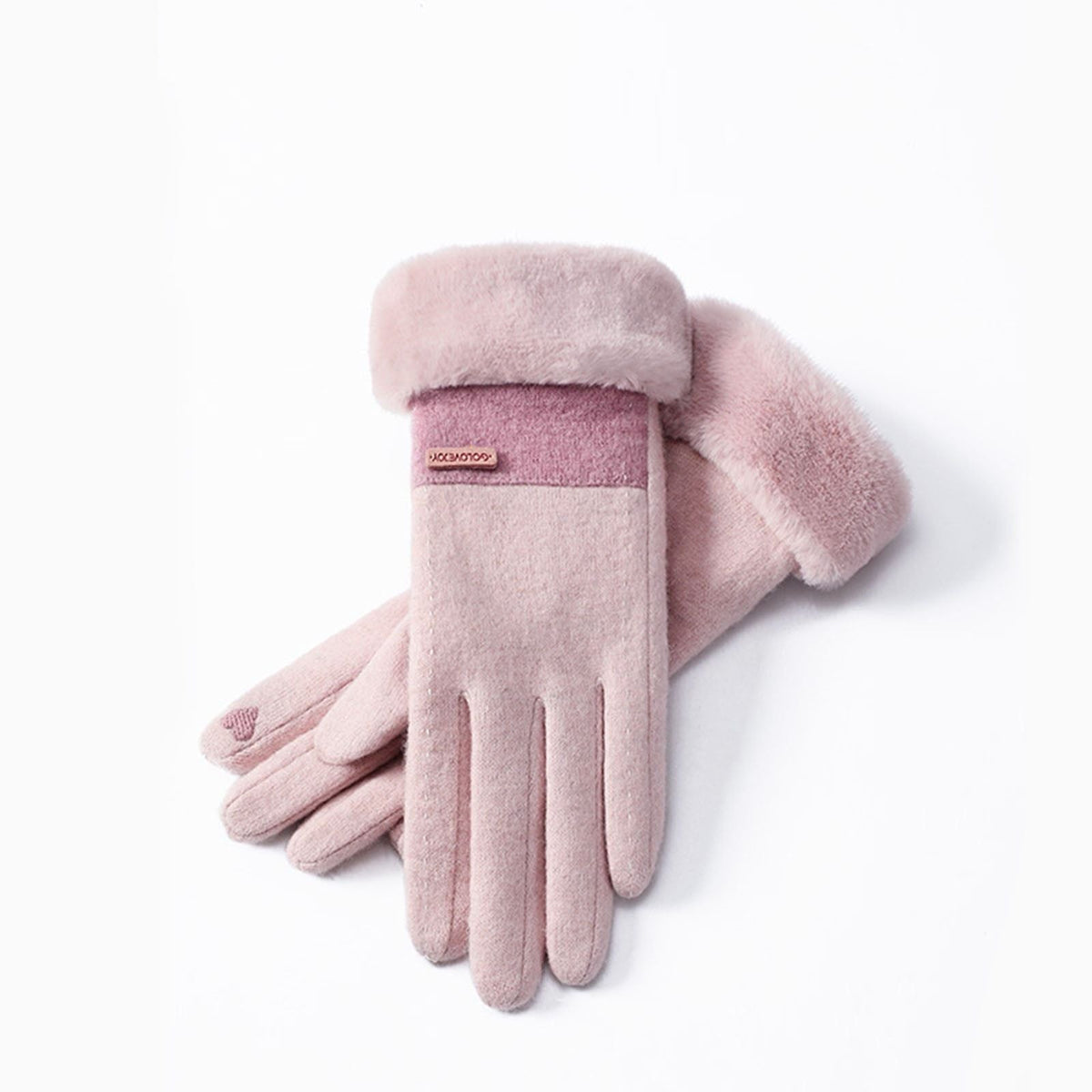 Women Warm Plush Glove Warm Touchable Screen Winter Wool Thicken Mittens