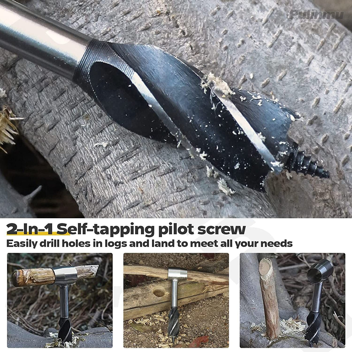 Manual Auger Drill Bushcraft Survival Tool Hand Auger Settlers Wrench For Backpacking
