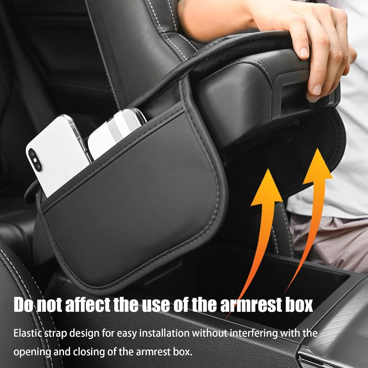Car Armrest Cushion Car Center Console Armrest Pad With Storage bag