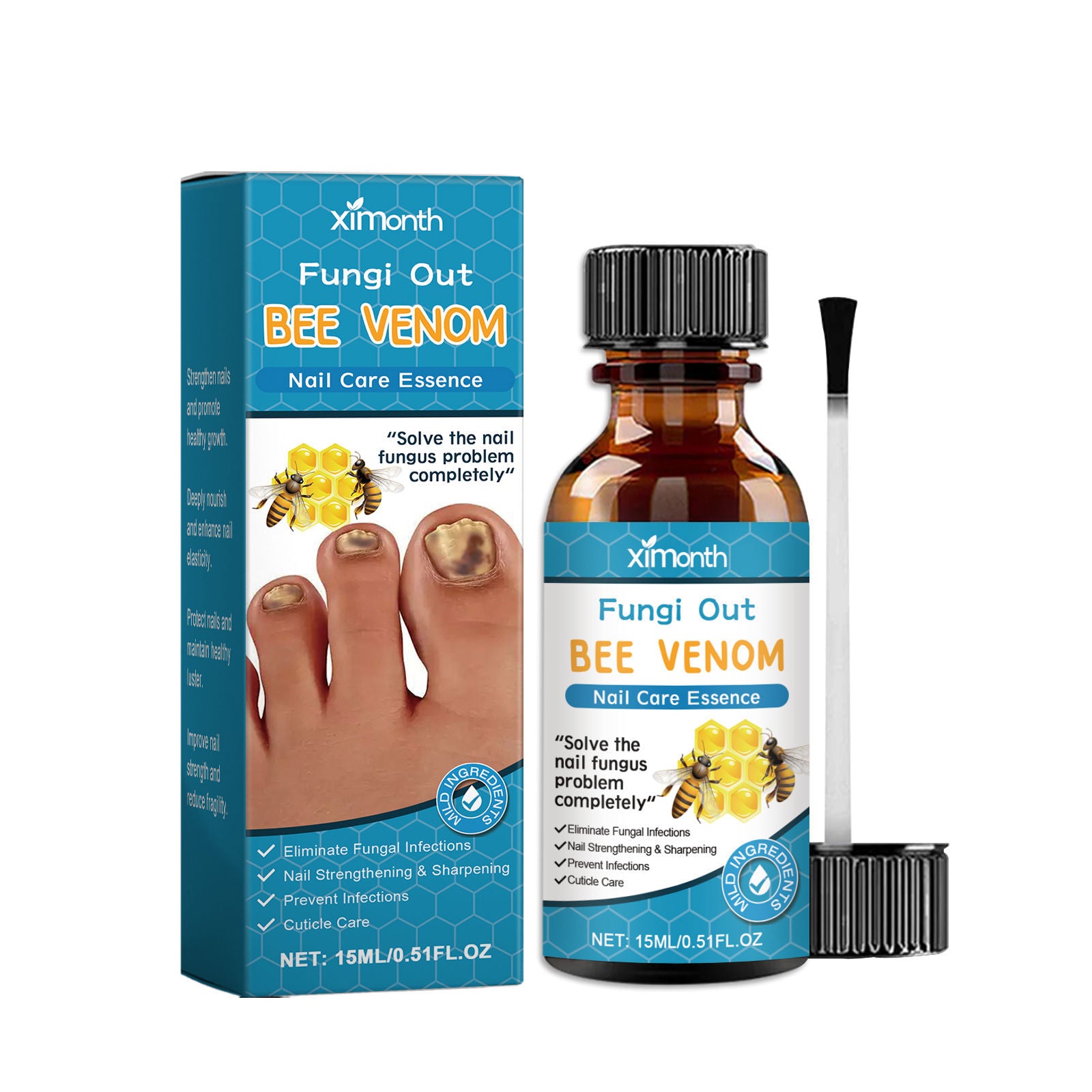 Bee Venom Nail Care Solution, Strengthen & Nourish Nails, Fast Growth, Healthy Nails ,15ml