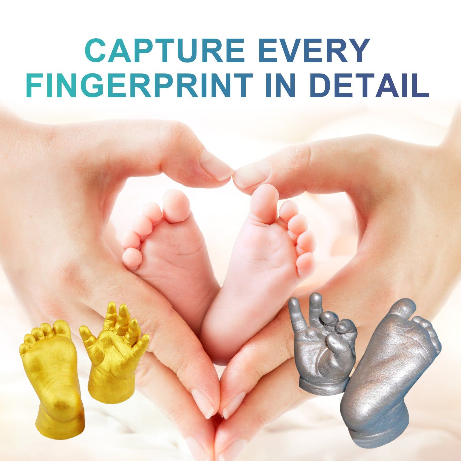 Create Unique Handmade Souvenir for Couples, 3D Hand and Foot Casting Kit ,1set