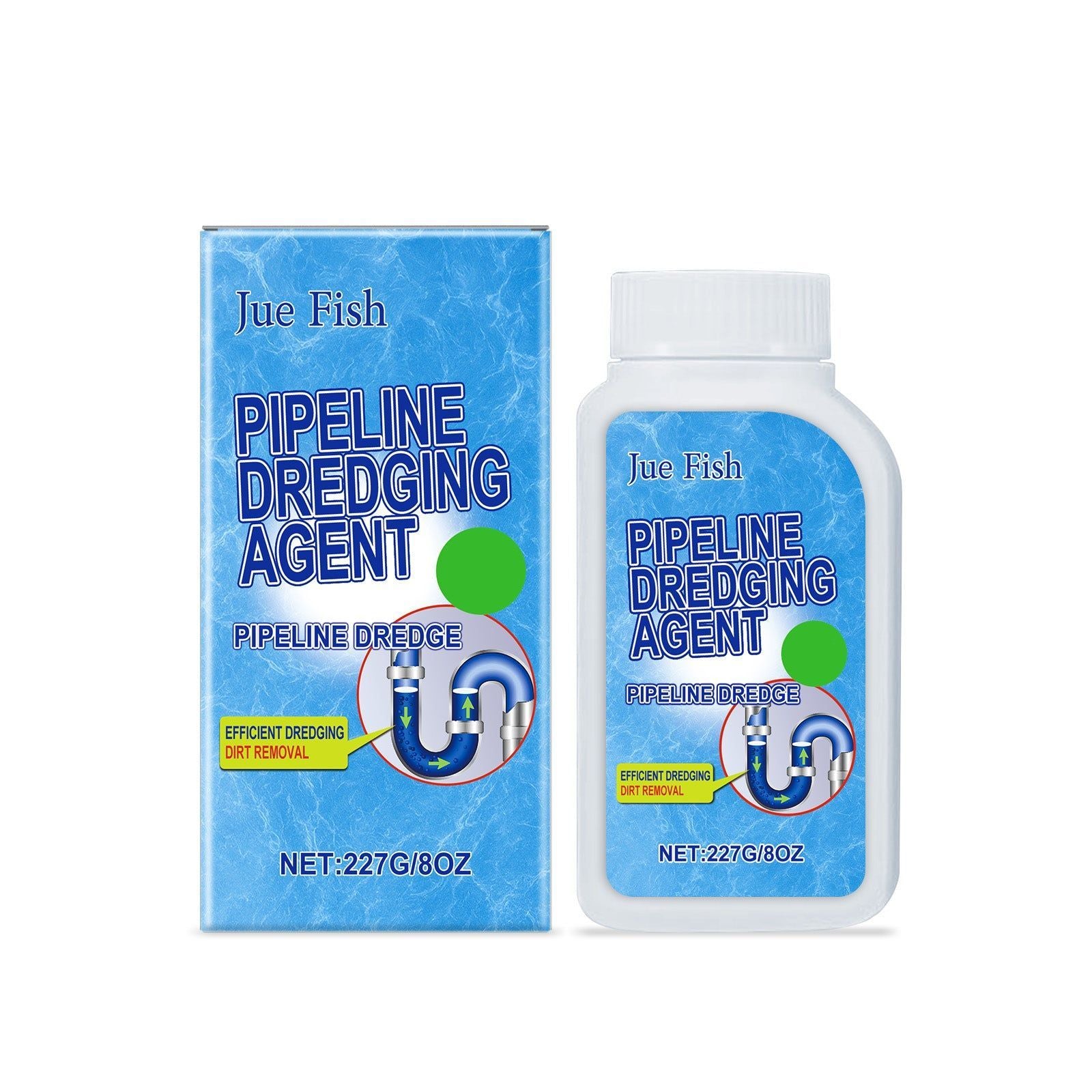 Fast Acting Pipe Unclogging Powder, Odor Eliminator, Kitchen and Toilet Drain Cleaner ,227g