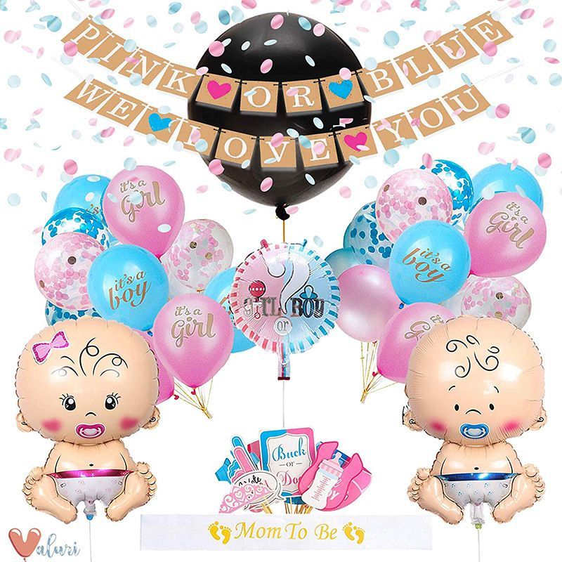 Gender Reveal Decorations Baby Boy Or Girl Gender Reveal Party Supplies Kit