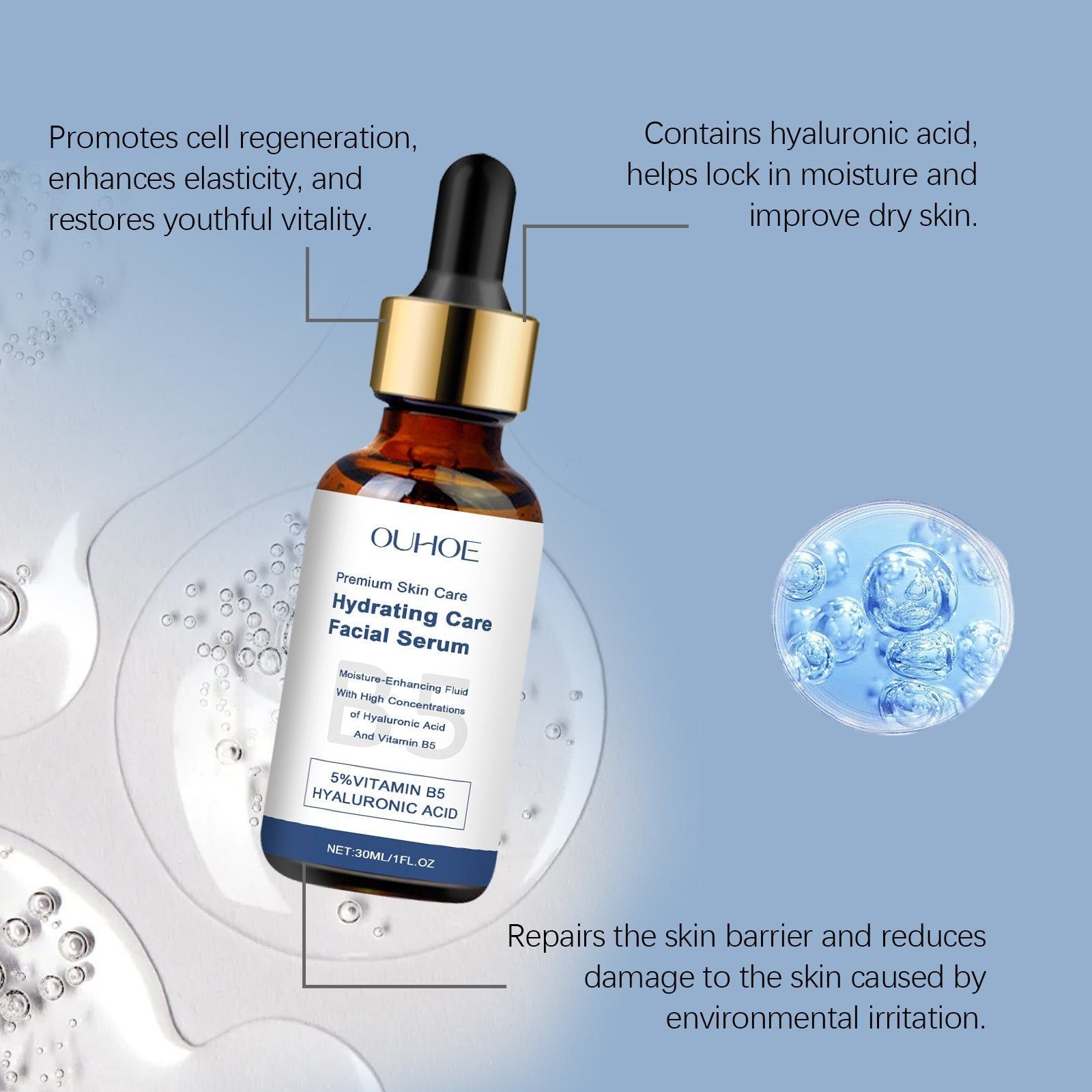 B5 Facial Moisturizer Serum, Hydrating, Anti-Aging, Oil Control, Skin Care ,30ml