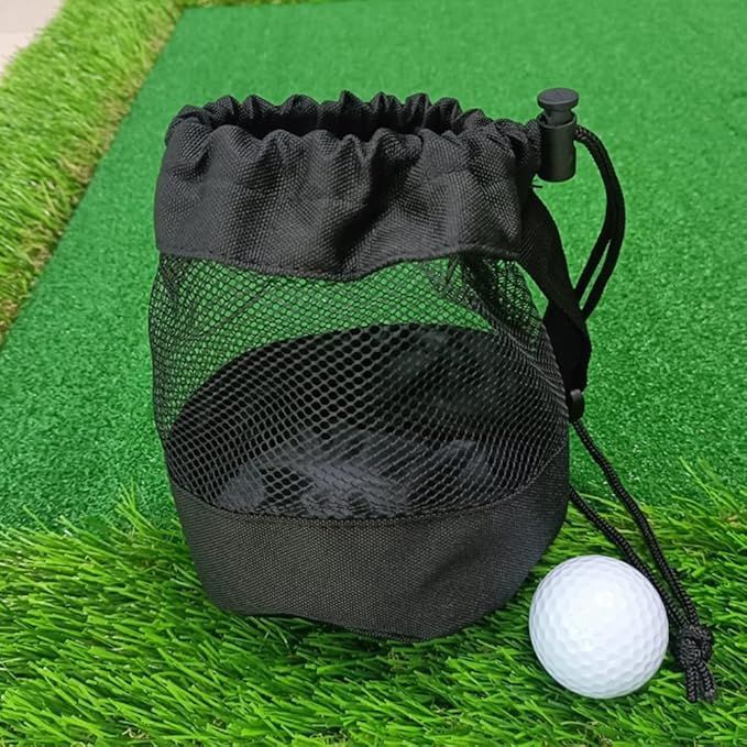 Golf Ball Bags Tennis Ball Holder Drawstring Mesh Bag Nylon Storage Pouch