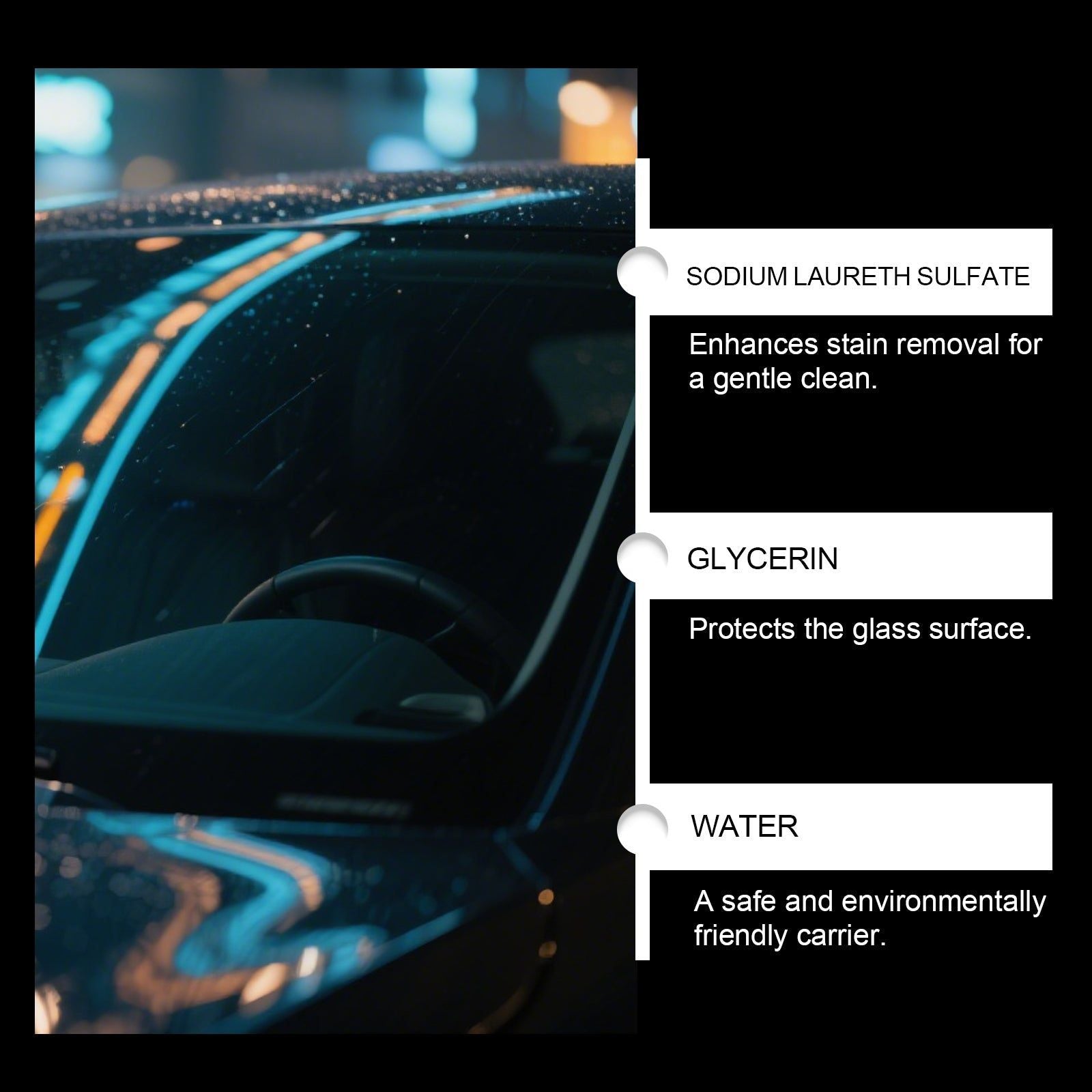 Car Glass Cleaning Spray, Anti-Fog, Streak-Free, Clear View, Easy to Use ,1 set