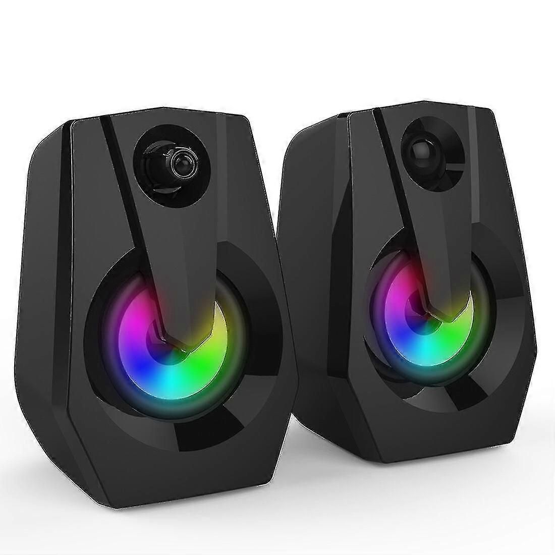 Pc Gaming Led Speakers Surround Sound System Loud Deep Bass Usb Wired Pc Laptop Computer Desktop Speaker