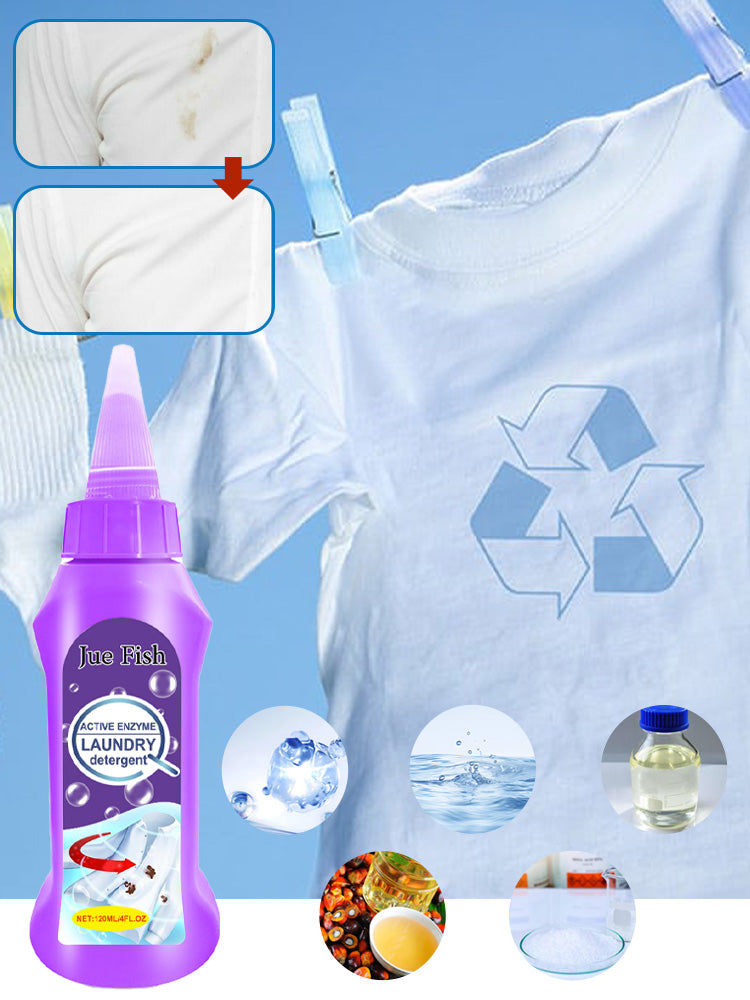 Active Enzyme Laundry Cleaner, Deep Stain Remover, Gentle, Eco-Friendly, 125g ,120ml