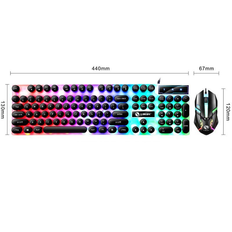 Mouse and Keyboard Set, Colour: Punk Single Keyboard Black Punk Single Keyboard  Black