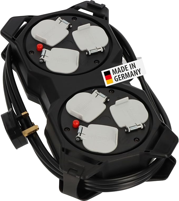 محطة طاقة Brennenstuhl 1151613100 (موزع طاقة كابل H05VV-F3G1.5 بطول 3 أمتار، مع 6 مآخذ، مناسب للتركيب على الحائط، صنع في ألمانيا