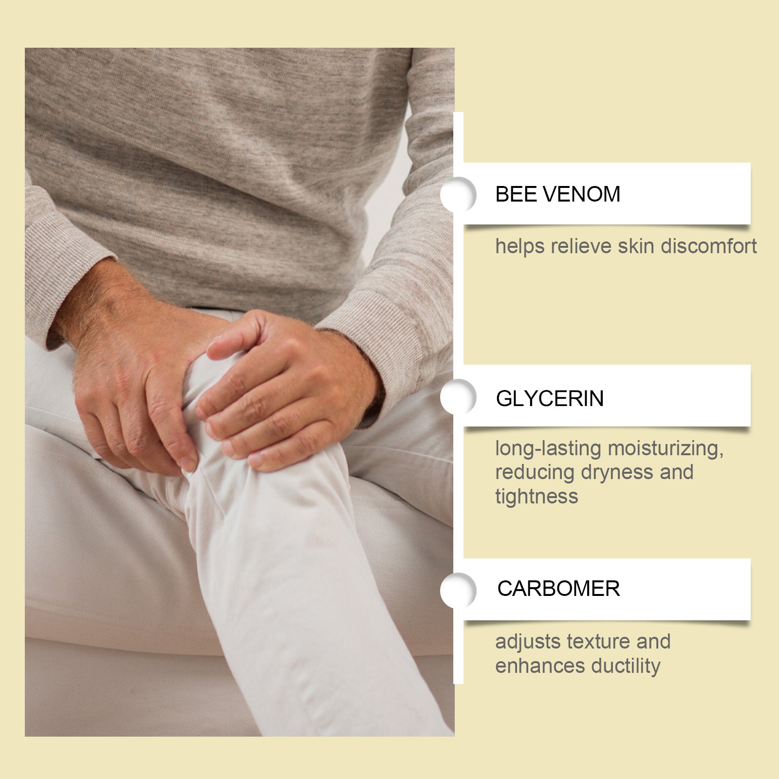 Body Care Soothing Cream, Gentle Joint Relief, Daily Fatigue Relief, Sensitive Skin Safe ,50g
