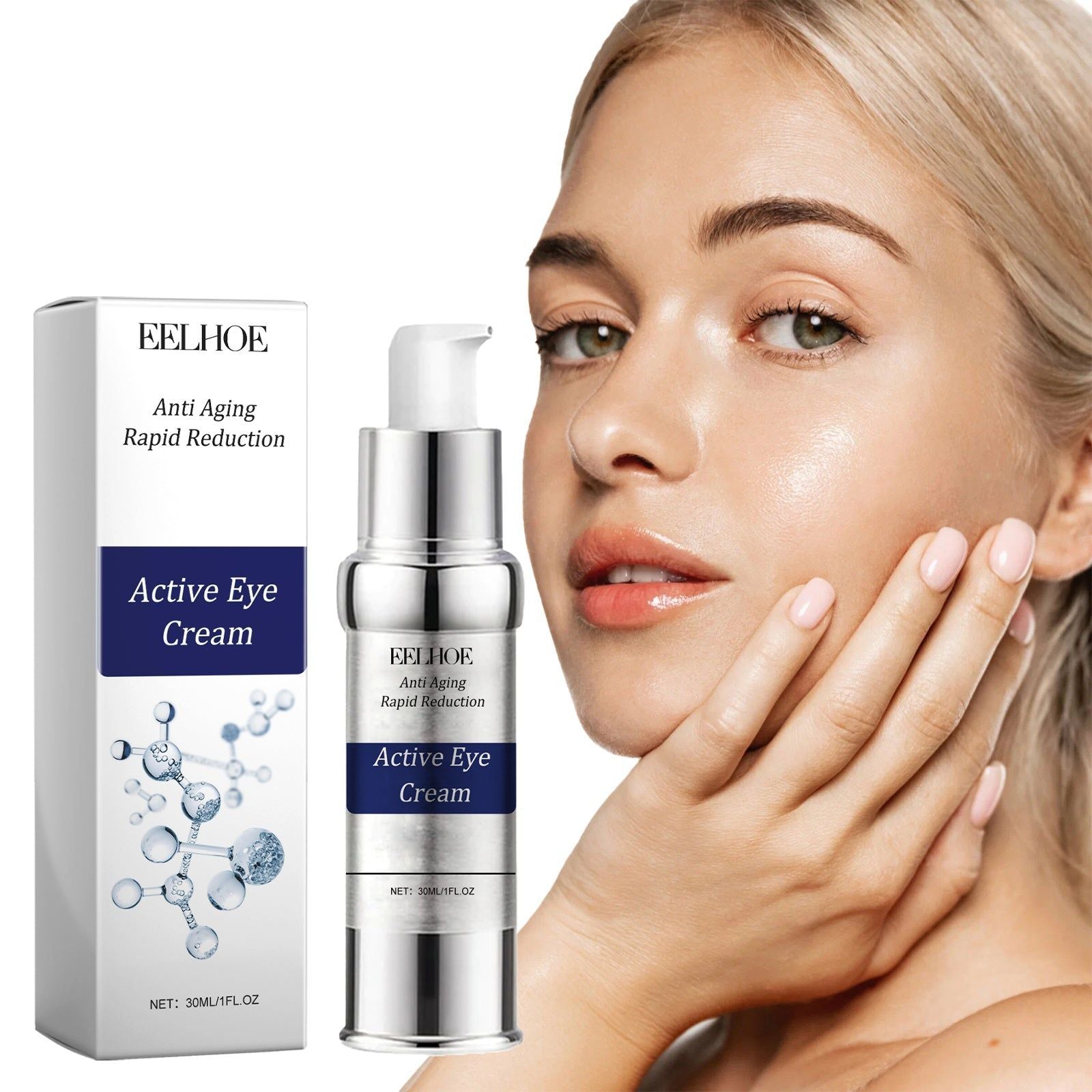 Active Eye Cream, Dark Circles, Puffiness, Wrinkles, Eye Care, Brightening, Firming ,30ml