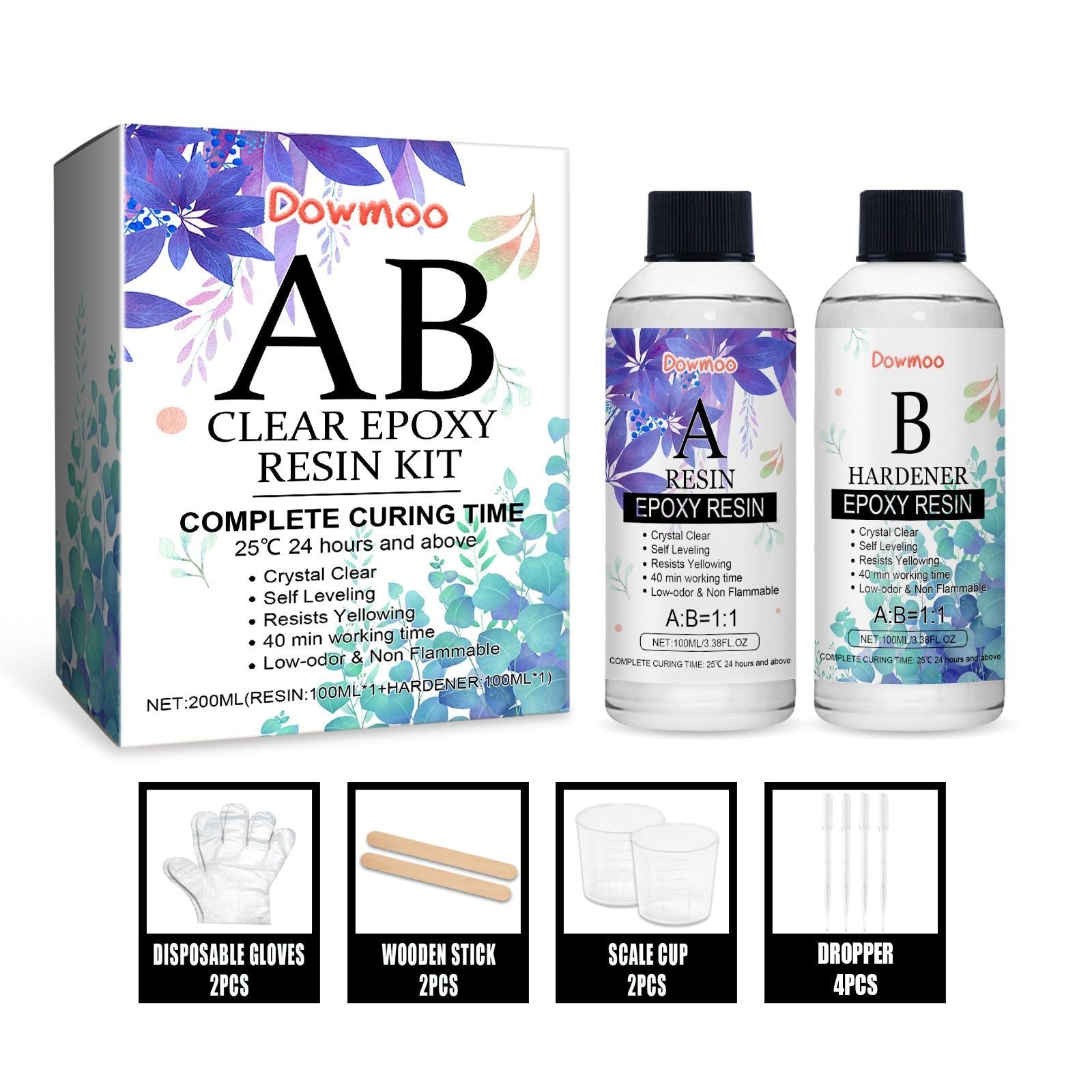 Create Stunning DIY Art with Clear Epoxy Resin Kit, High Transparency, Yellowing Resistance ,1set