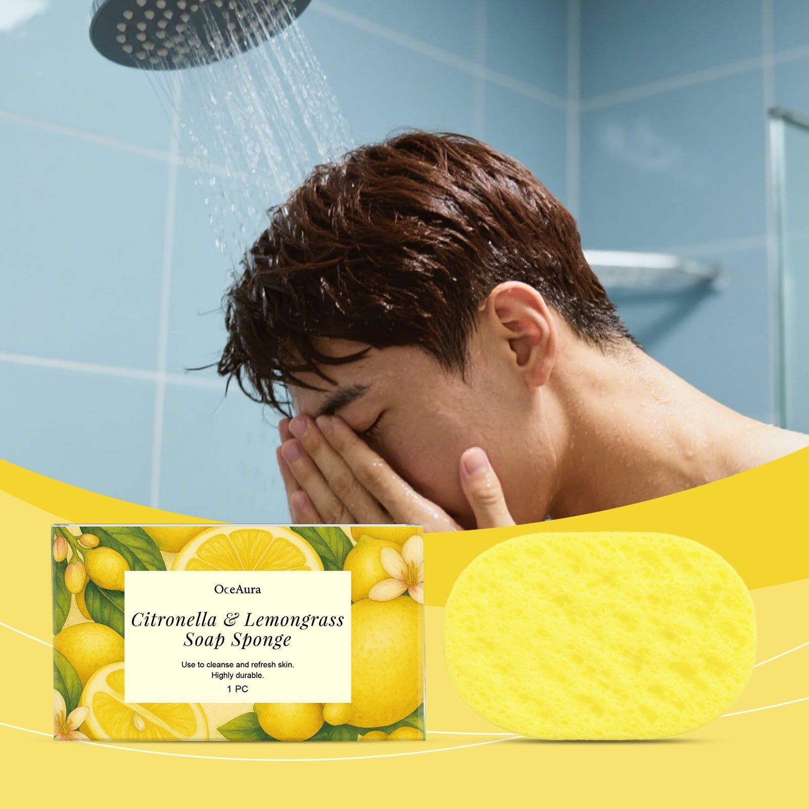 Bath Sponge, Soft Elastic Reusable, Gentle Daily Clean, Skin-Friendly ,1pcs