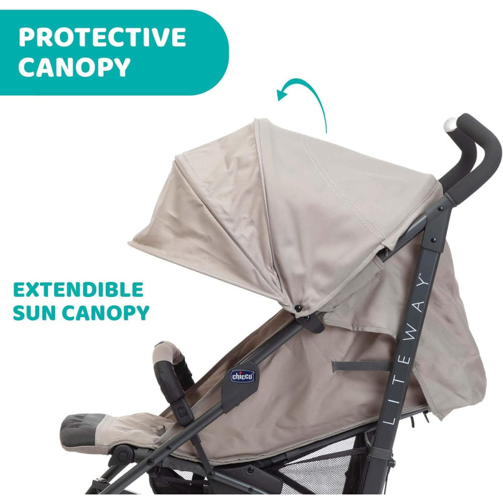 مقعد سيارة "شيكو لايت واي 3" باللون البيج مع حاجز أمان