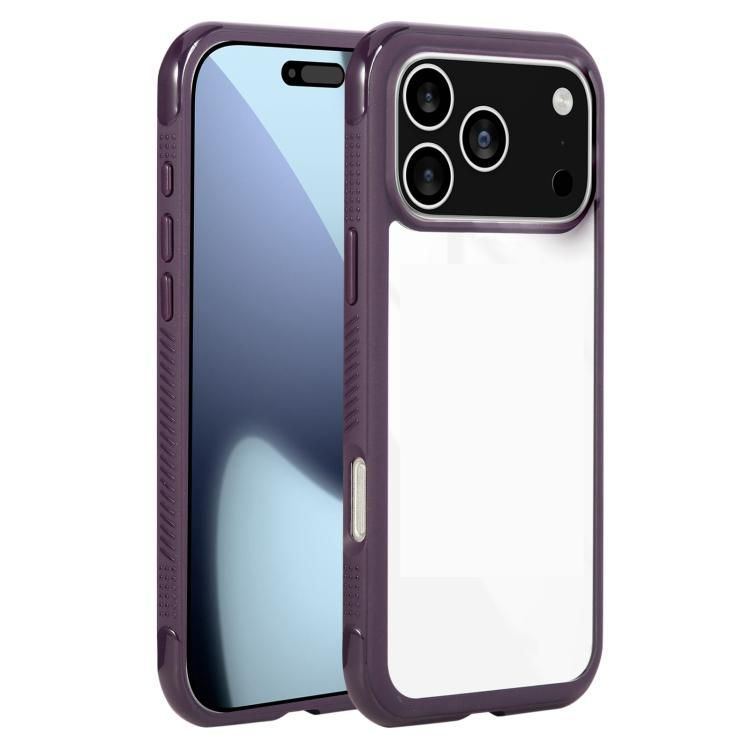For iPhone 18 Pro Max / iPhone 17 Pro Max Solid Color Edge Transparency Acrylic TPU Phone Case